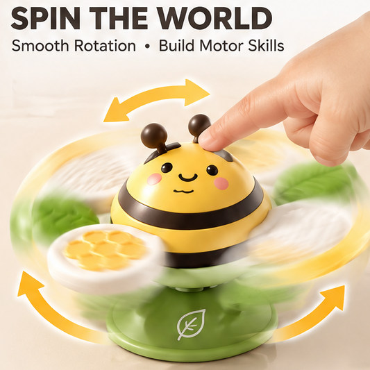 Animal Suction Cup Rotating Spinner Toys - 3-Pack Sensory High Chair & Bath Toys for Infants & Toddlers