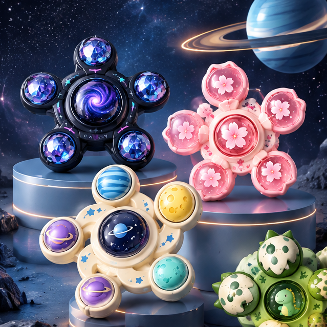 Cute Themed Hand Fidget Spinner Toy - High-Speed Rotating Stress Relief Gyro for Kids & Adults