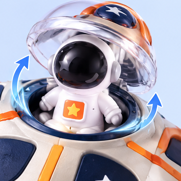 Glowing Astronaut UFO Gyro Top Toy - Light-Up Space Exploration Desktop Toy & Perfect Gift for Boys and Girls