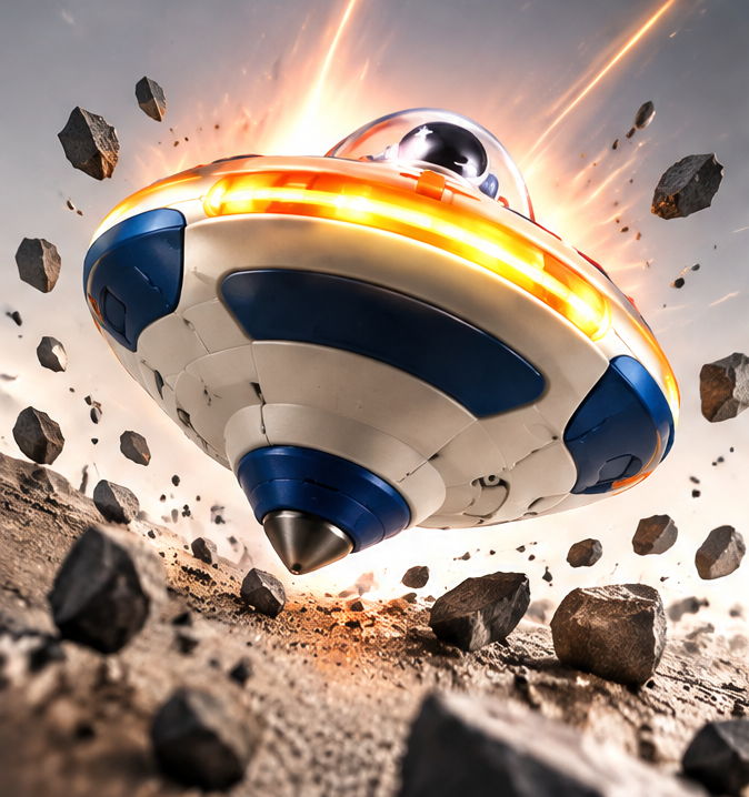Glowing Astronaut UFO Gyro Top Toy - Light-Up Space Exploration Desktop Toy & Perfect Gift for Boys and Girls