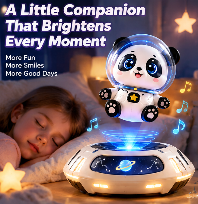 Magnetic Levitating Pet Toy - 360° Auto Rotating Floating Cute Figure with Dynamic Music & Colorful LED Lights