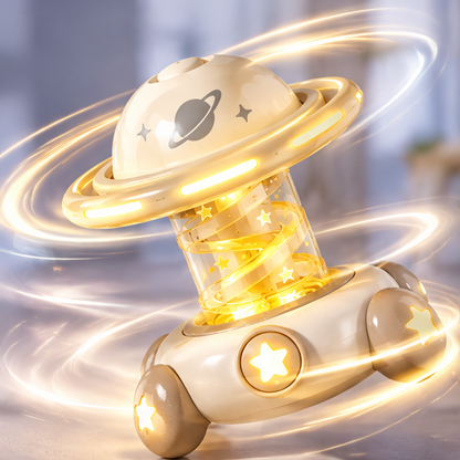 Novelty Space Flying Saucer Spinning Top with Light & Sound - Interactive Sensory Fidget Toy for Kids - Birthday Party Favor